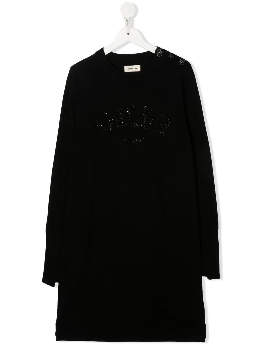 

Zadig & Voltaire Kids vestido con apliques de strass - Negro