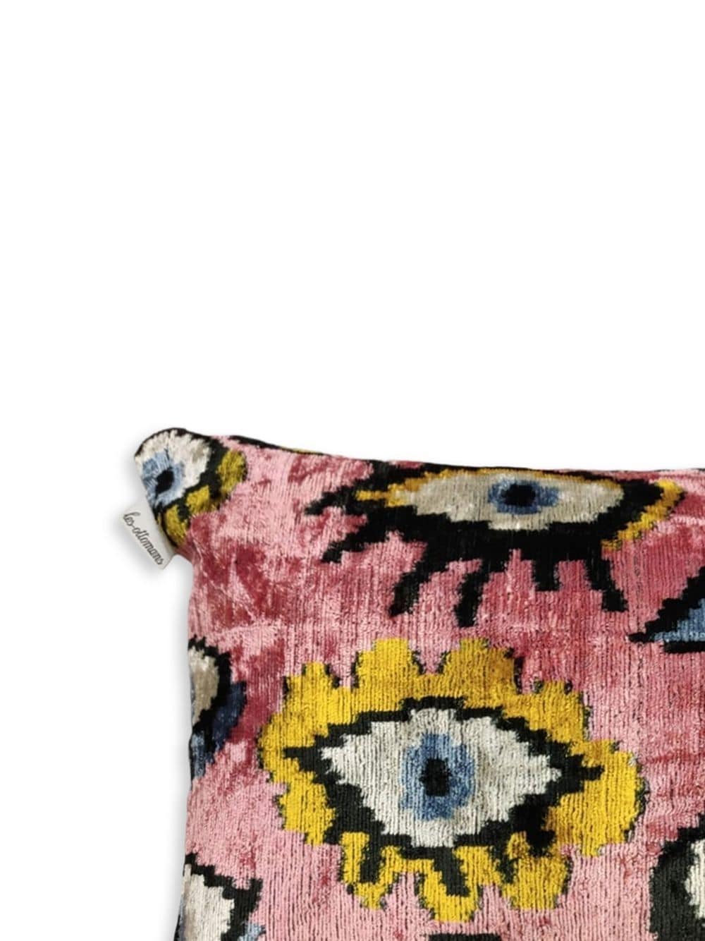 Image 2 of Les-Ottomans eye-motif jacquard velvet cushion