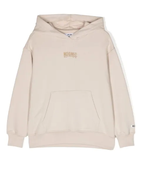 MSGM Kids logo-print cotton hoodie