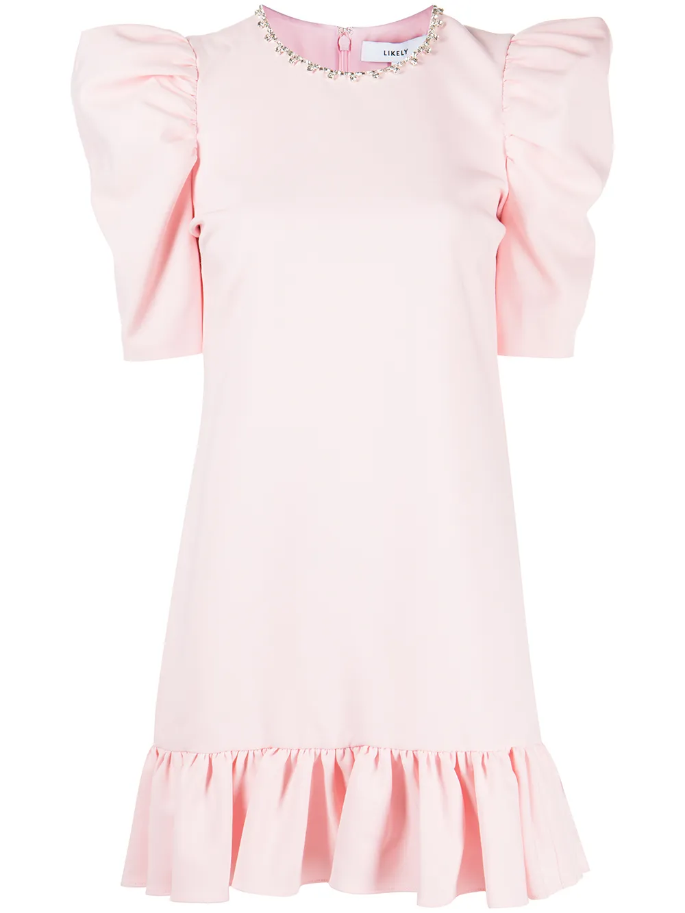 

Likely Rosie embellished puff sleeve dress - Pink