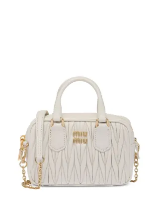 Miu Miu Matelasse Mini Tote White FARFETCH