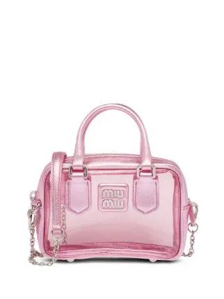 Miu Miu metallic-effect Transparent Mini Bag - Farfetch