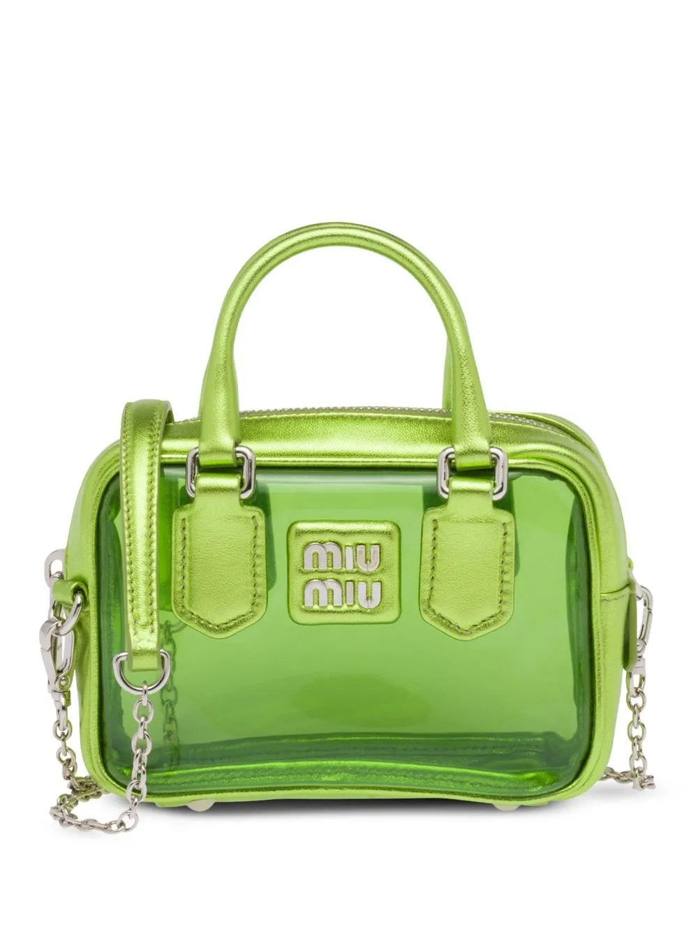 Miu Miu logo-appliqué clear mini bag | Green | Image 1