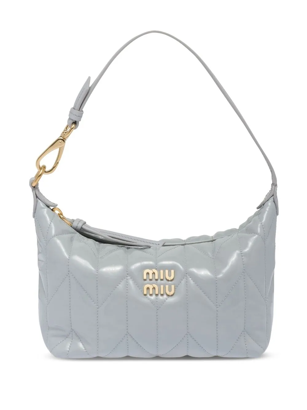 

Miu Miu quilted logo-plaque shoulder bag - Blue