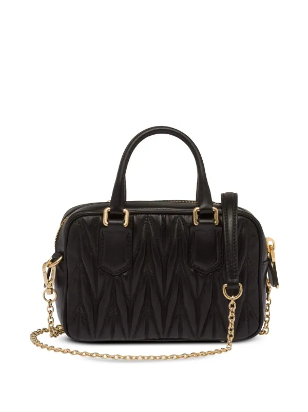 Miu Miu Matelassé Tote Bag in Black