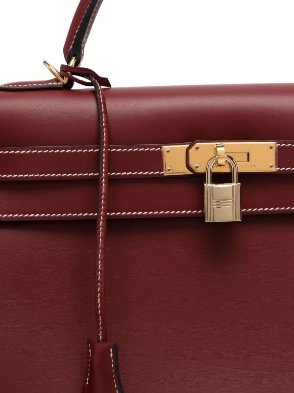 Hermès Kelly 32 Gold Leather Handbag (Pre-Owned)