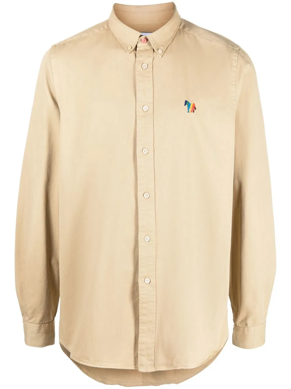 

Paul Smith camisa con botones y parche del logo - Neutro