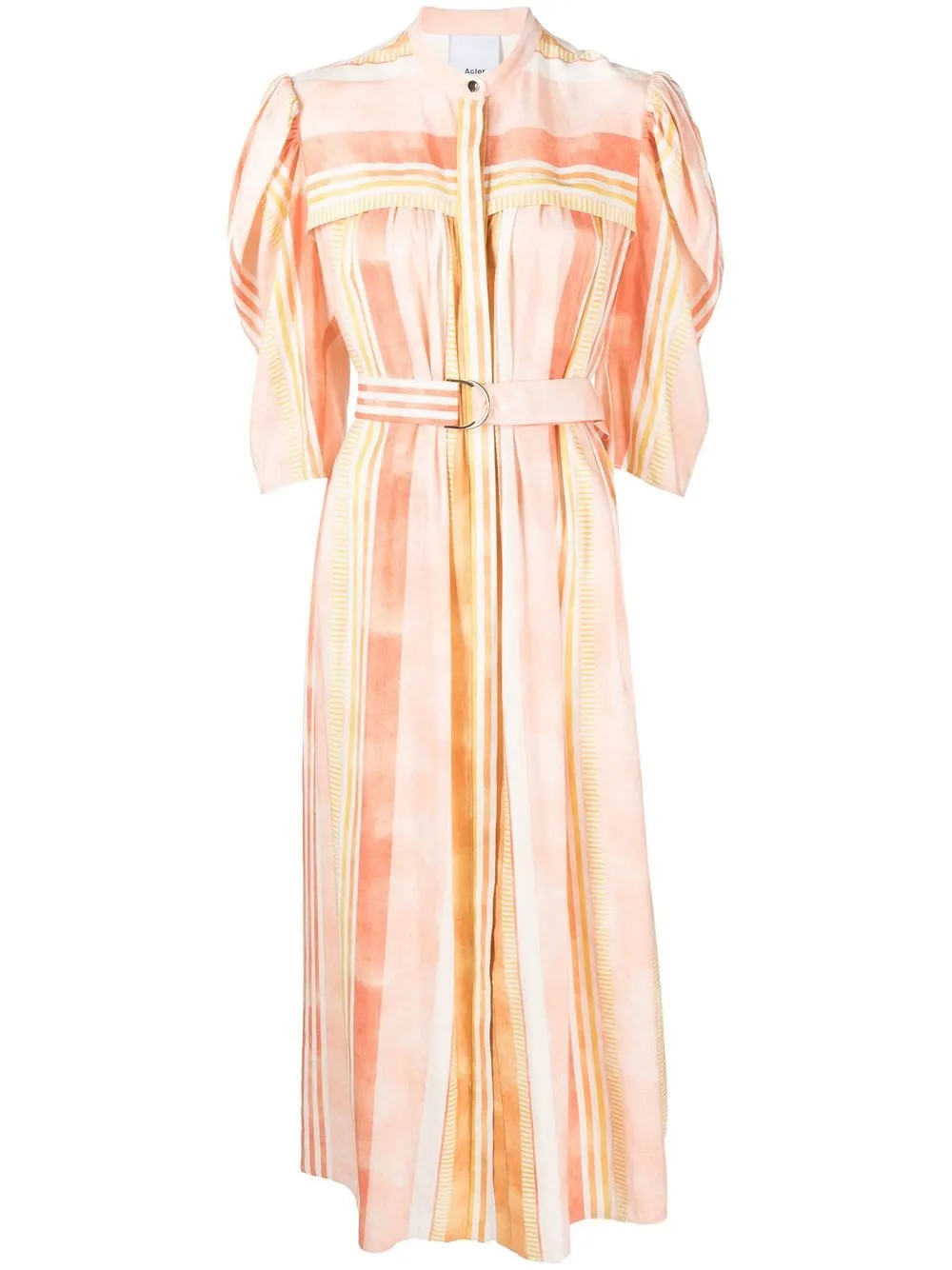 Acler Striped Tunstall Midi Dress In Orange