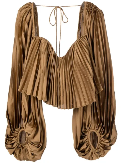Acler Moston pleated cropped blouse