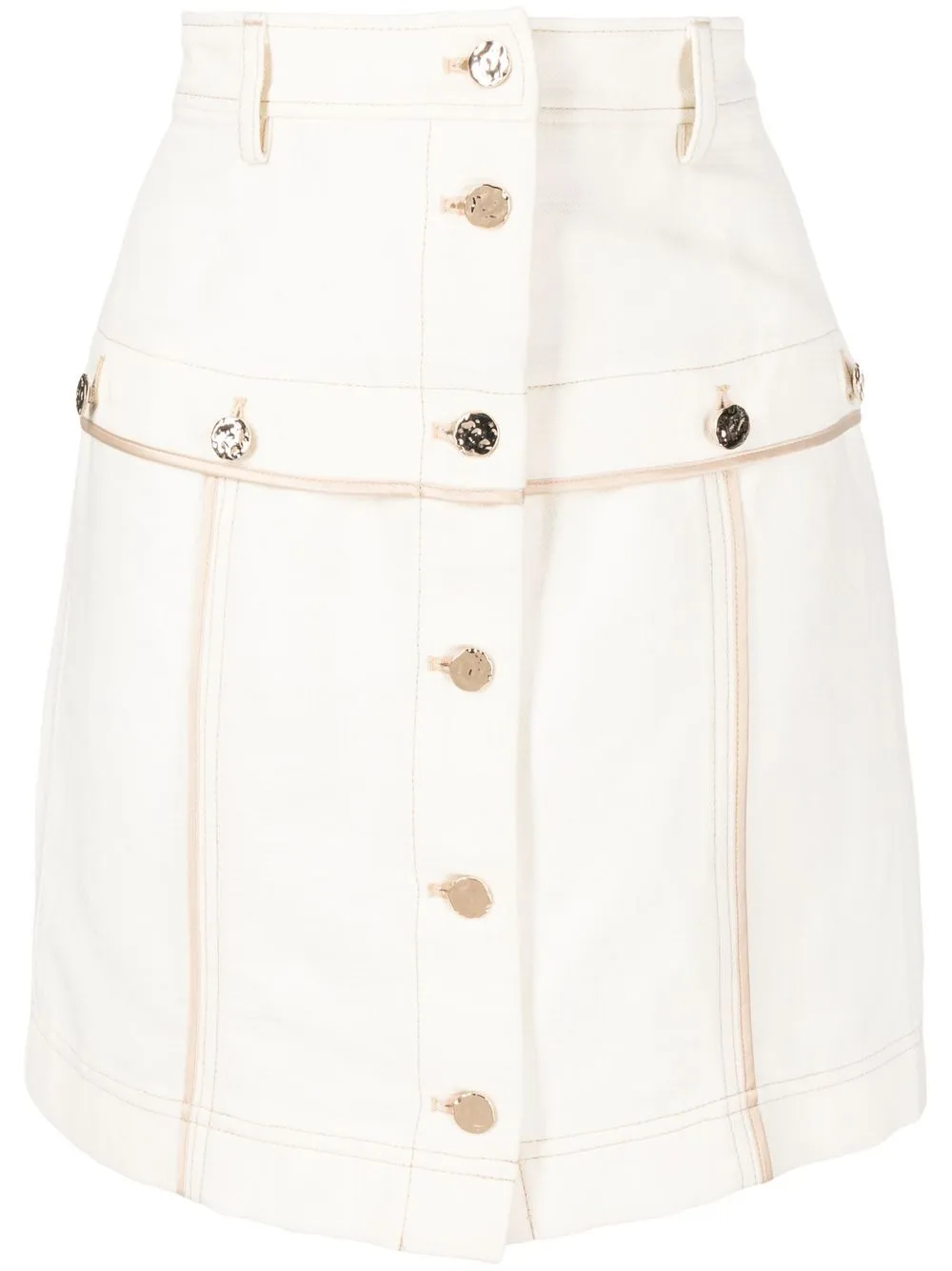 

Acler falda Prestwich con botones - Blanco