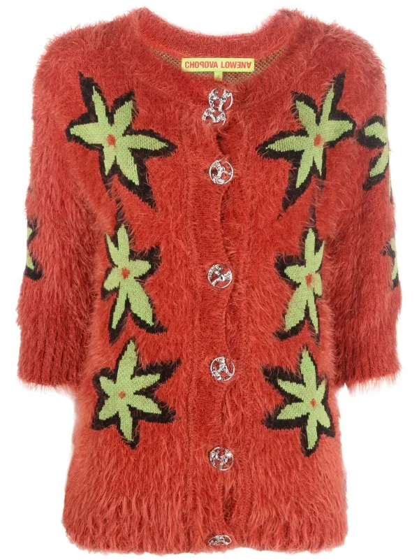 Chopova Lowena floral-intarsia Cardigan - Farfetch