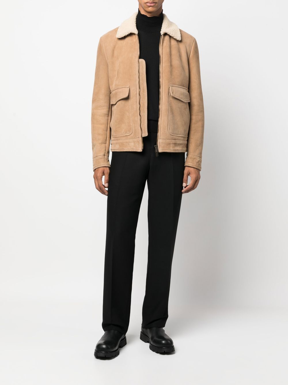 Salvatore Santoro shearling-collar Leather Jacket - Farfetch