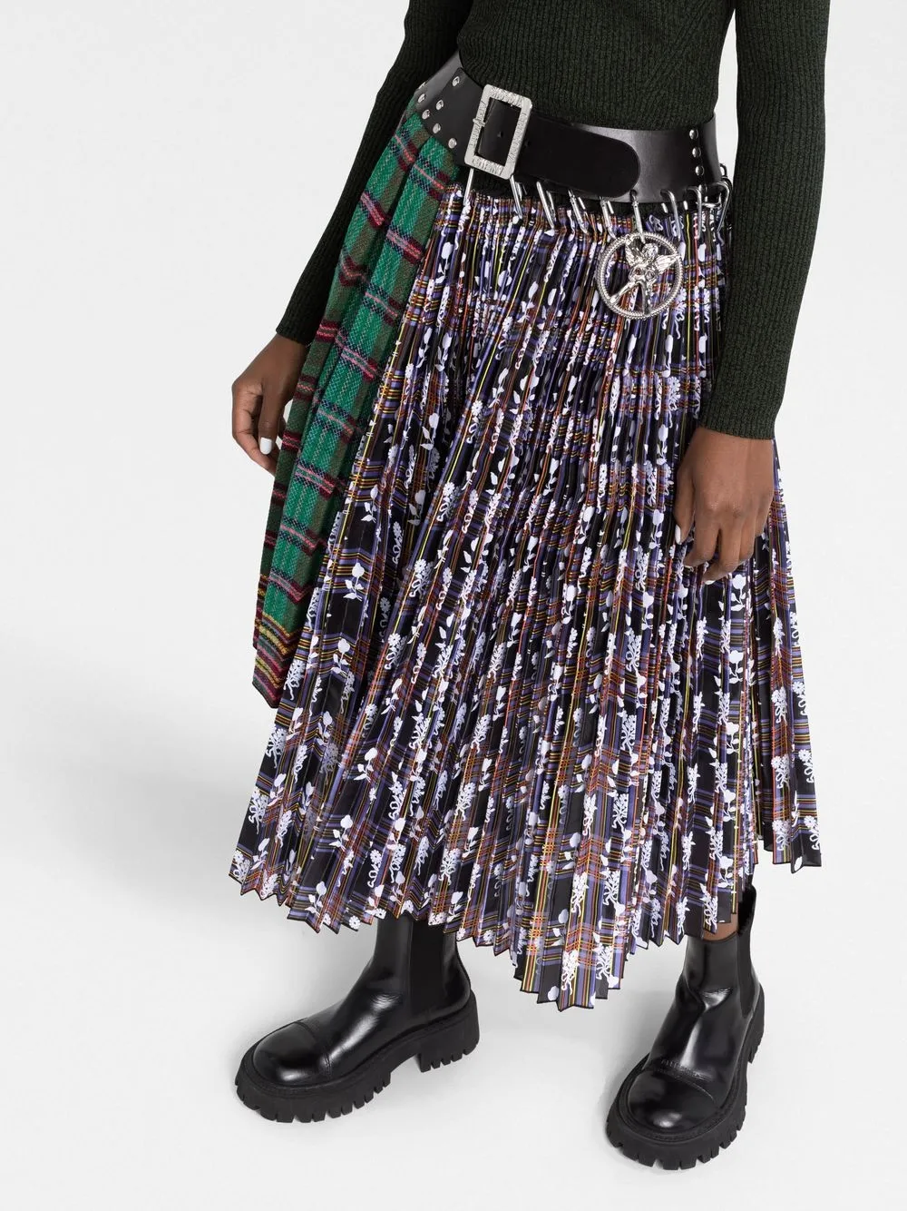 Chopova Lowena Checked Pleated Midi Skirt - Farfetch