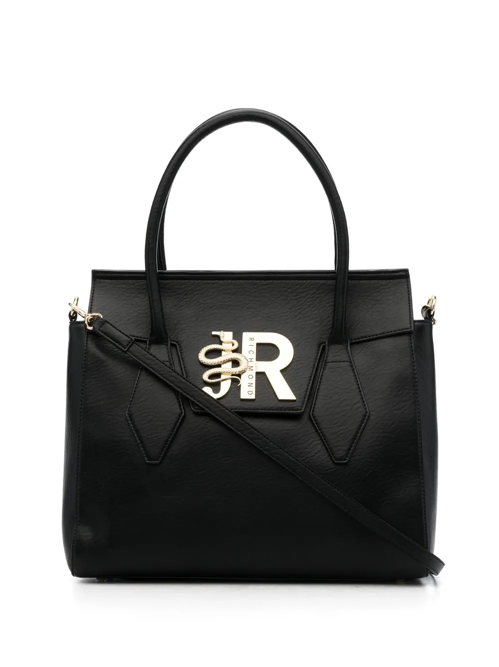 

John Richmond tote con placa del logo - Negro