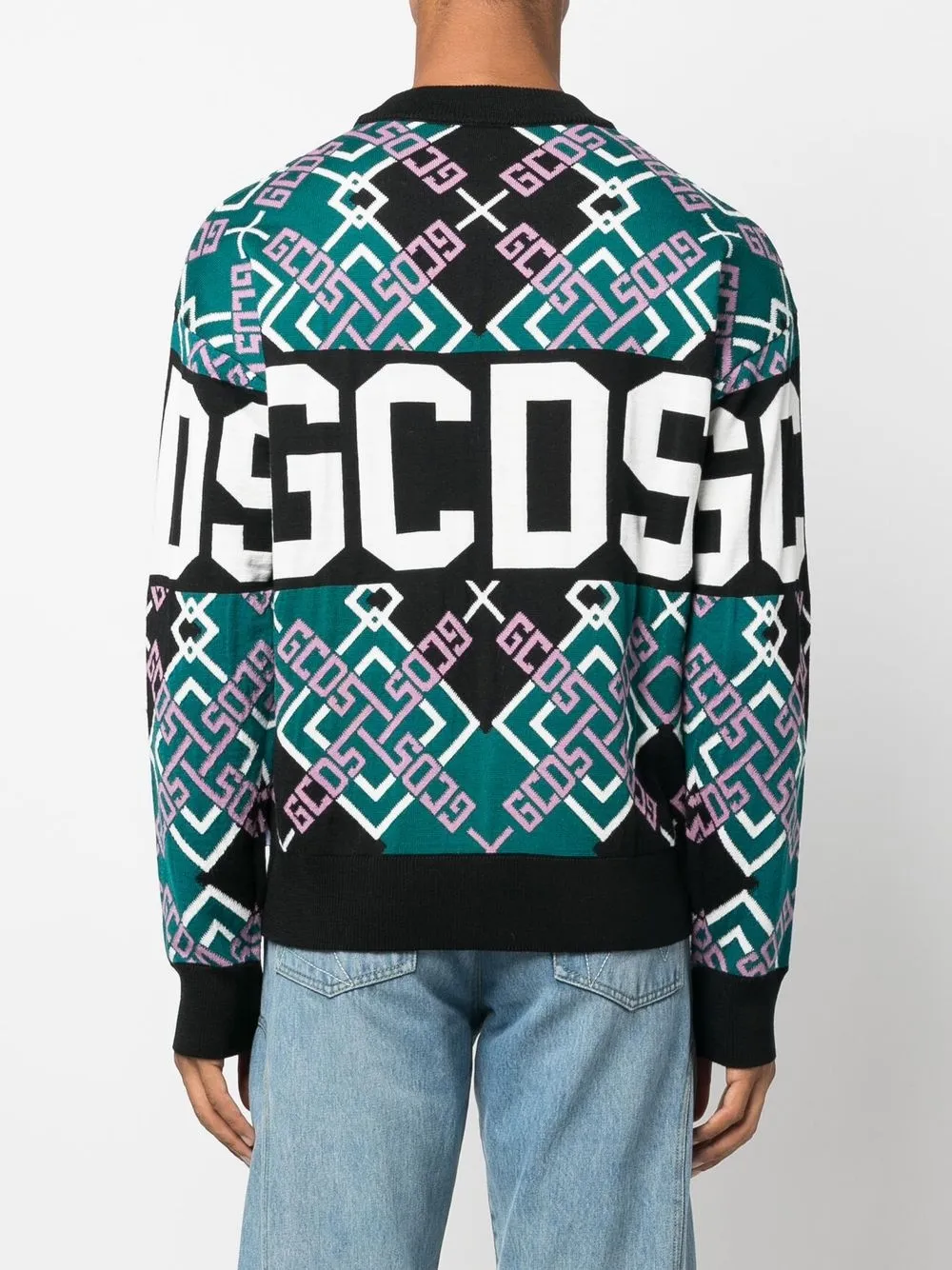 Intarsia logo cotton terry sweatshirt Clearance