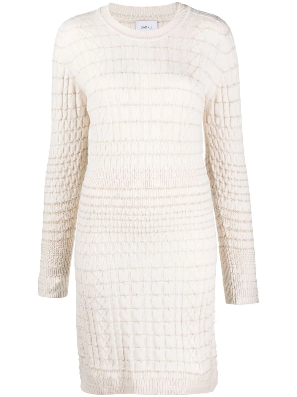 

Barrie knitted cashmere mini dress - Neutrals