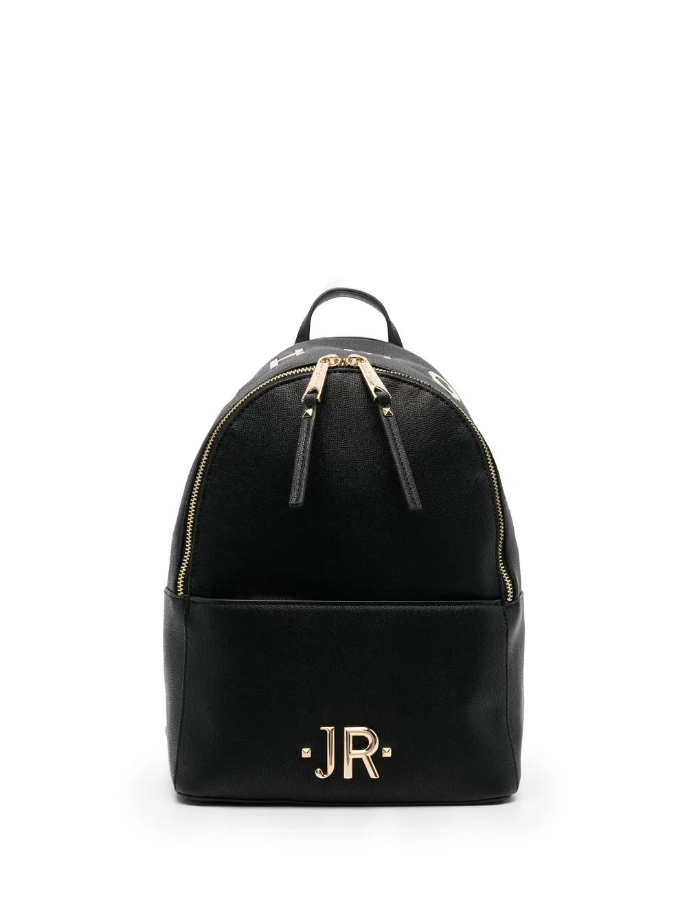 

John Richmond faux-leather logo-lettering backpack - Black