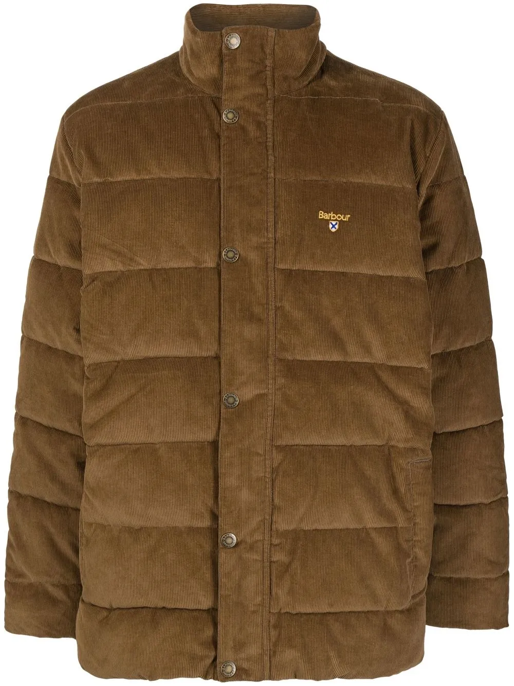 

Barbour chamarra capitonada Crested Cord Baffle - Marrón