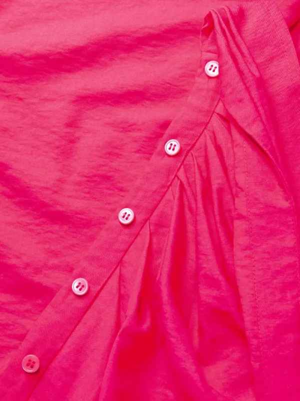 Jacquemus La Robe Bahia Draped Shirtdress | Pink | FARFETCH EG