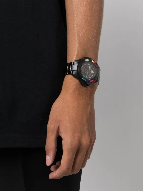 Hexagon-logo leather belt