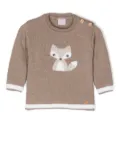 Paz Rodriguez fox-knit wool jumper - Brown