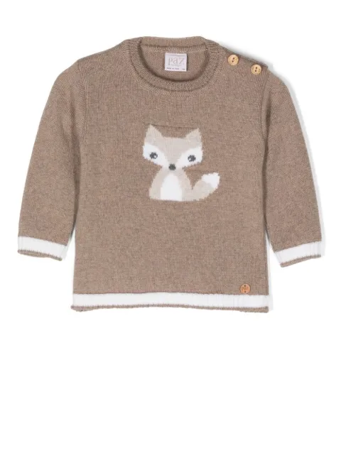 Paz Rodriguez fox-knit wool jumper