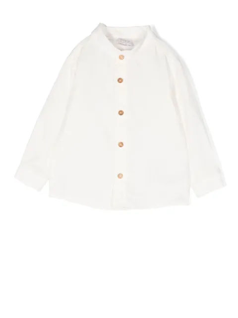 Paz Rodriguez button-up collarless shirt