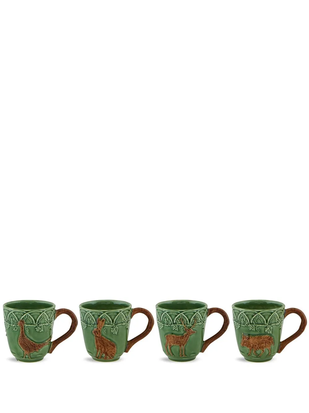 

Bordallo Pinheiro juego de cuatro tazas Bosque - Verde