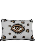 Les-Ottomans eye-motif embroidered cushion - Grey