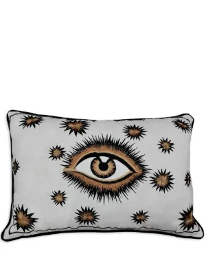 Les-Ottomans プリント ベルベットクッション | ブルー | FARFETCH JP