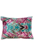 Les-Ottomans jacquard velvet cushion - Pink