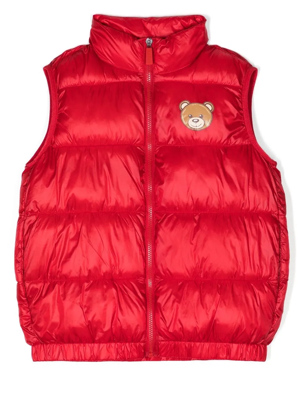 

Moschino Kids logo-print padded gilet - Red