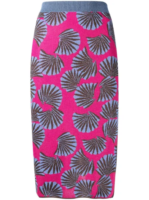 DVF Diane von Furstenberg falda tejida Hazel con logo en jacquard