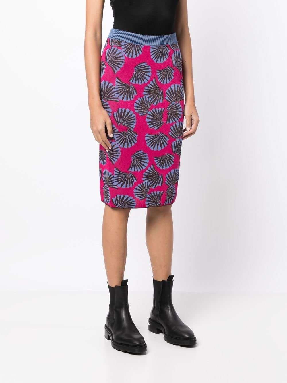 Shop Diane Von Furstenberg Hazel Jacquard Knitted Skirt In 粉色