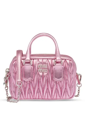 Pink miumiu lambskin tote cheapest bag