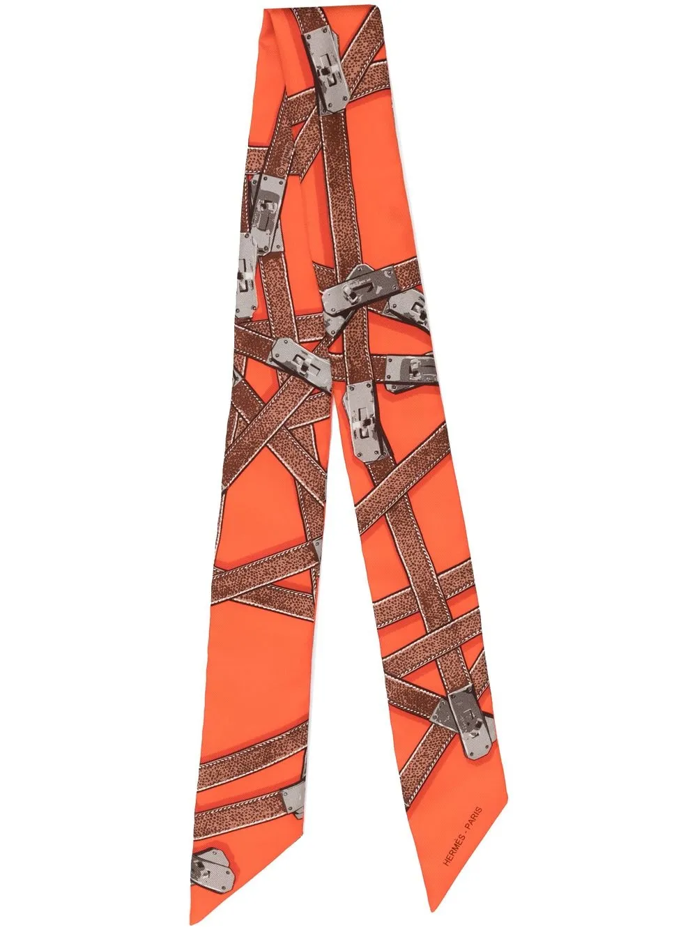

Hermès bufanda con estampado gráfico 1990-2000 pre-owned - Naranja