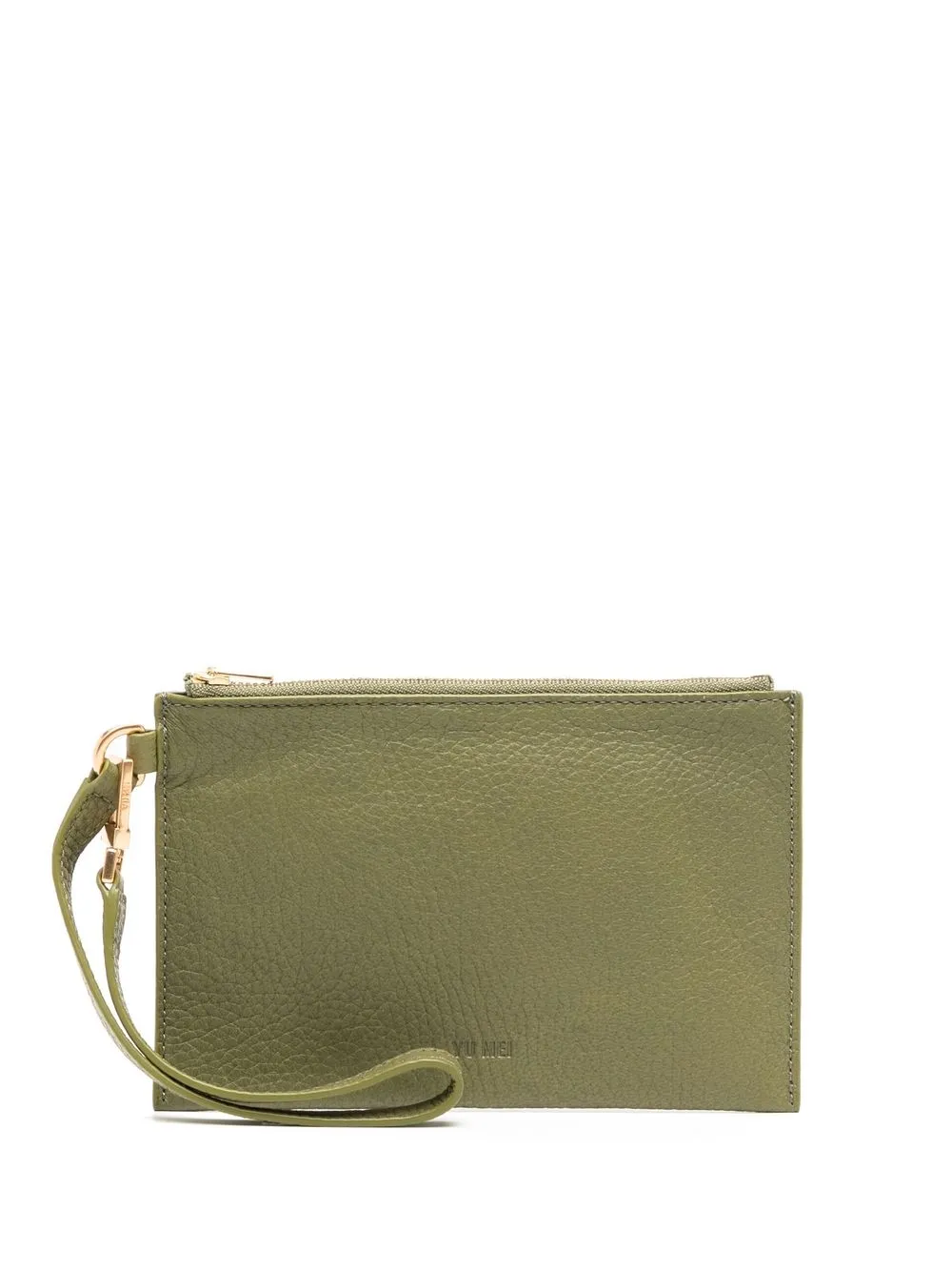 

Yu Mei embossed-logo detail clutch bag - Green