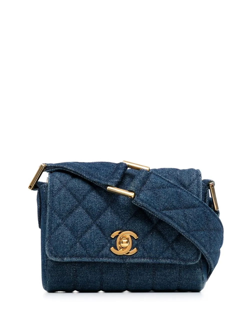 

Chanel Pre-Owned bolsa mini con capitonado de rombos CC 1990 - Azul