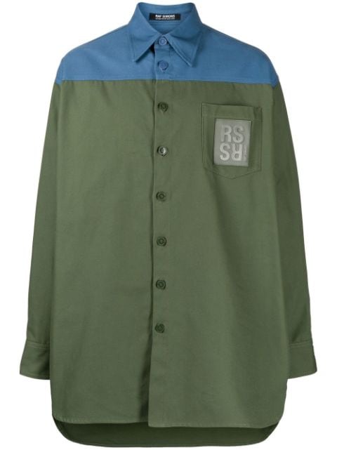 Raf Simons logo-patch panelled shirt