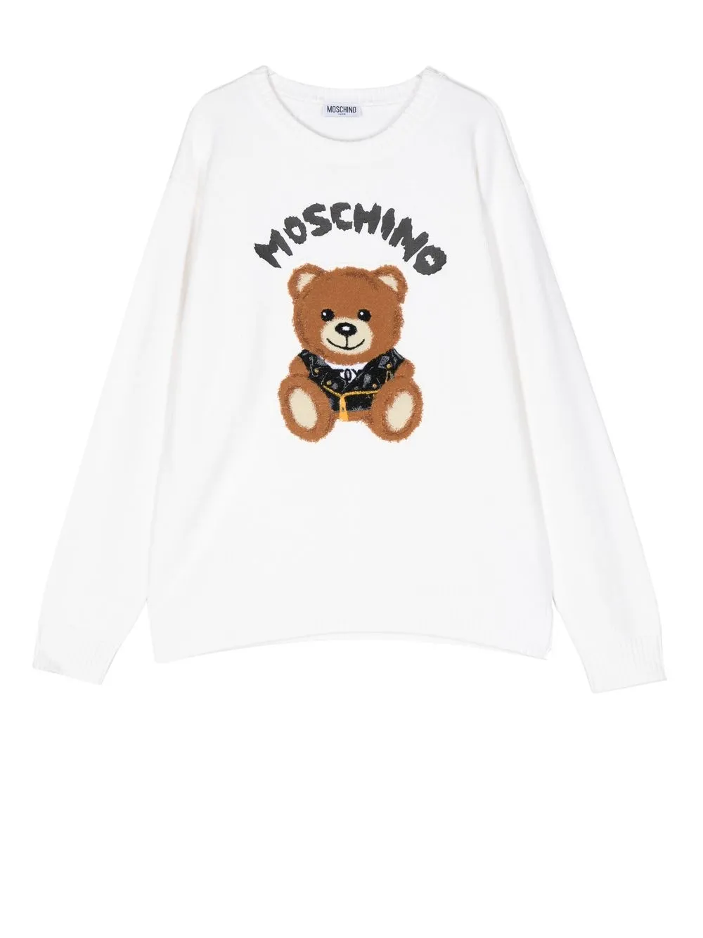 Moschino Kids' Teddy Bear Purl-knit Jumper In White | ModeSens