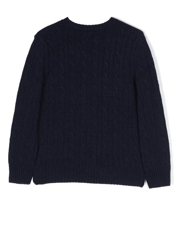 Kids' cable-knit fisherman sweater