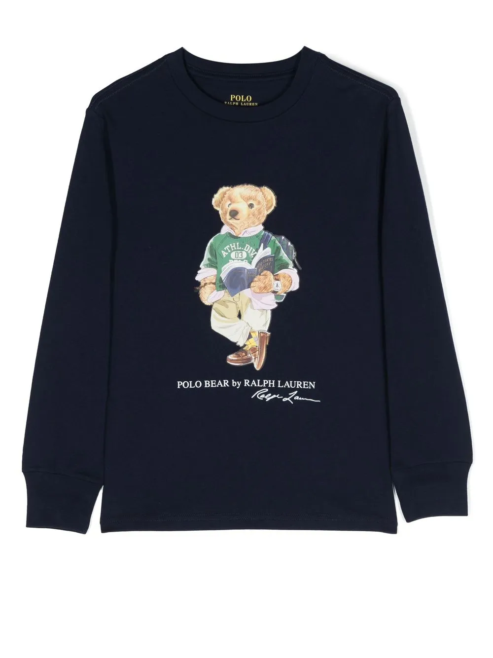 

Ralph Lauren Kids Polo Bear-print long-sleeve T-shirt - Blue