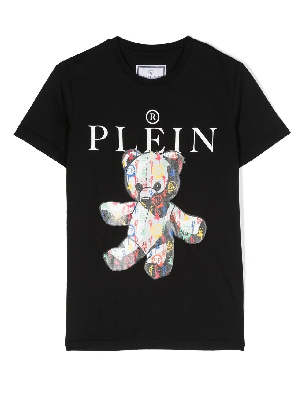 

Philipp Plein Junior playera con logo estampado - Negro