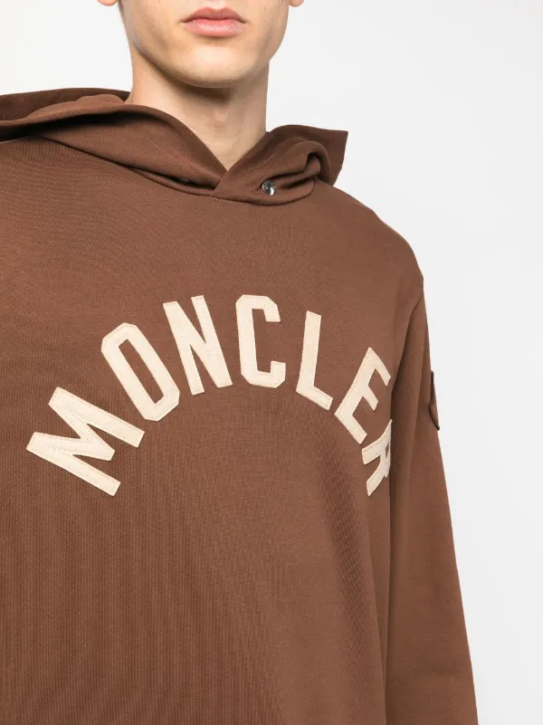 Moncler logo-patch Cotton Hoodie - Farfetch