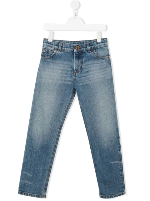 Versace Kids stonewashed straight-leg jeans