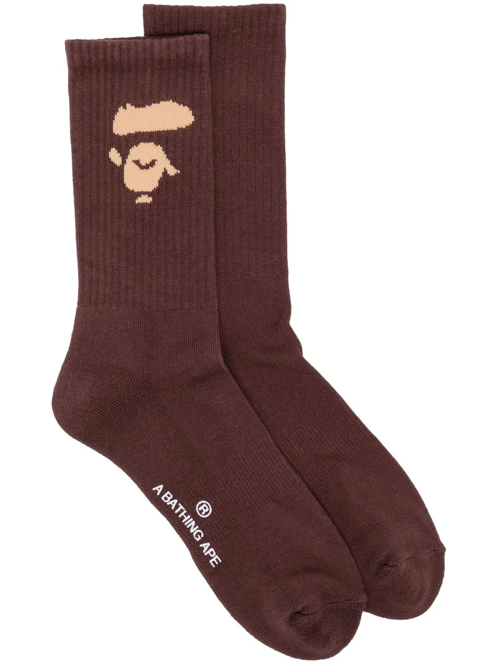 

A BATHING APE® logo-knit socks - Brown