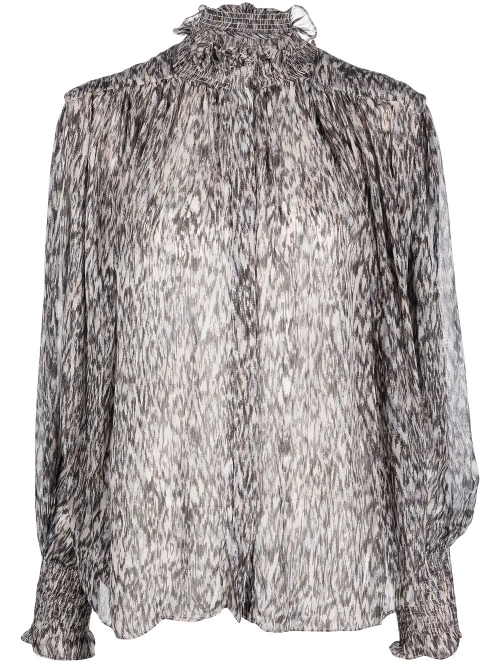 

Isabel Marant Étoile blusa con estampado abstracto de manga ancha - Gris