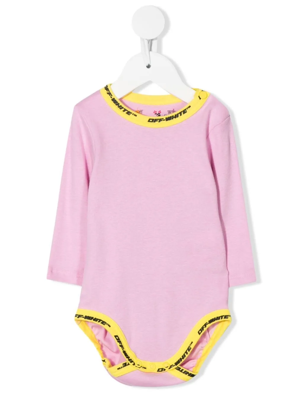 off-white kids body à bande logo - rose