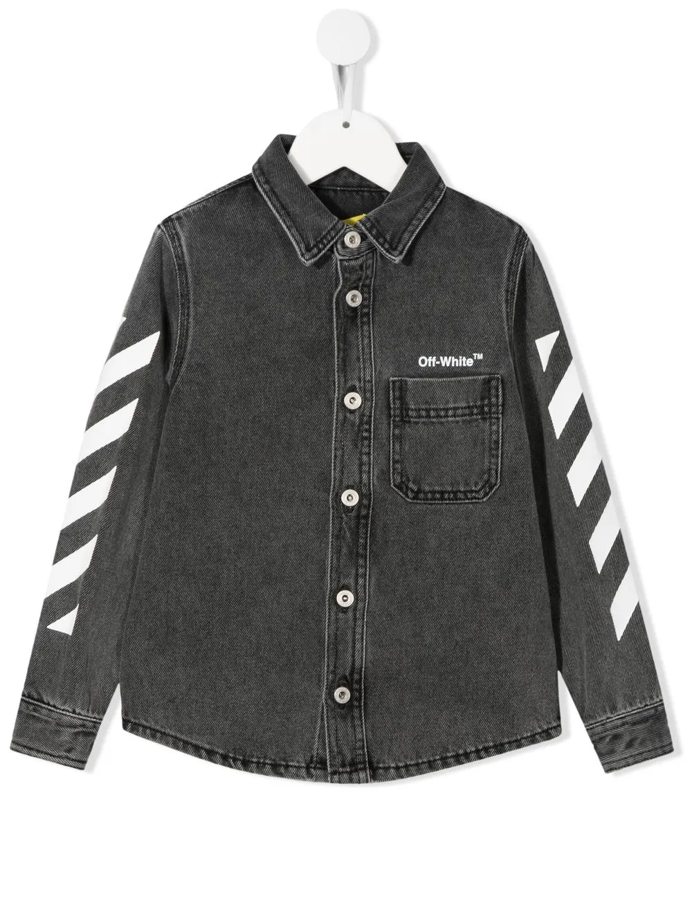 

Off-White Kids chamarra de mezclilla con logo estampado - Gris