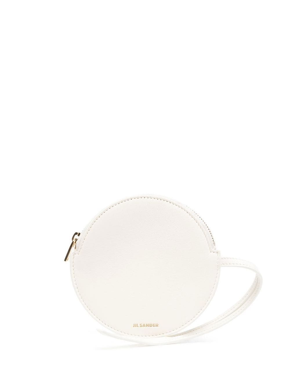 Jil Sander Logo-stamp Circular Zipped Purse In Neutrals